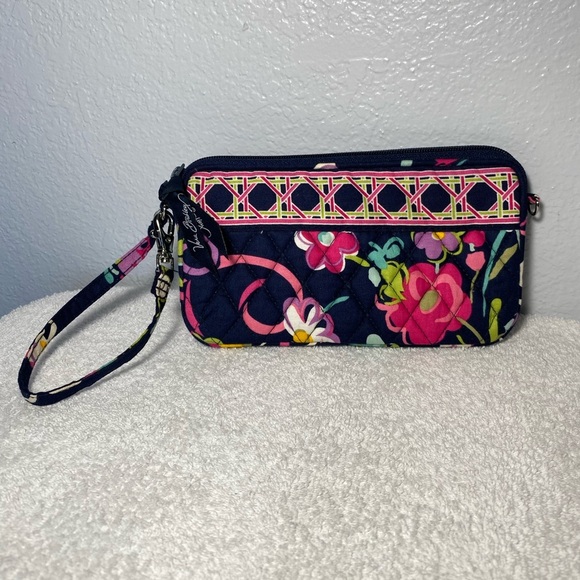 Vera Bradley Wristlet Wallet in Navy Blue Floral - Picture 2 of 5